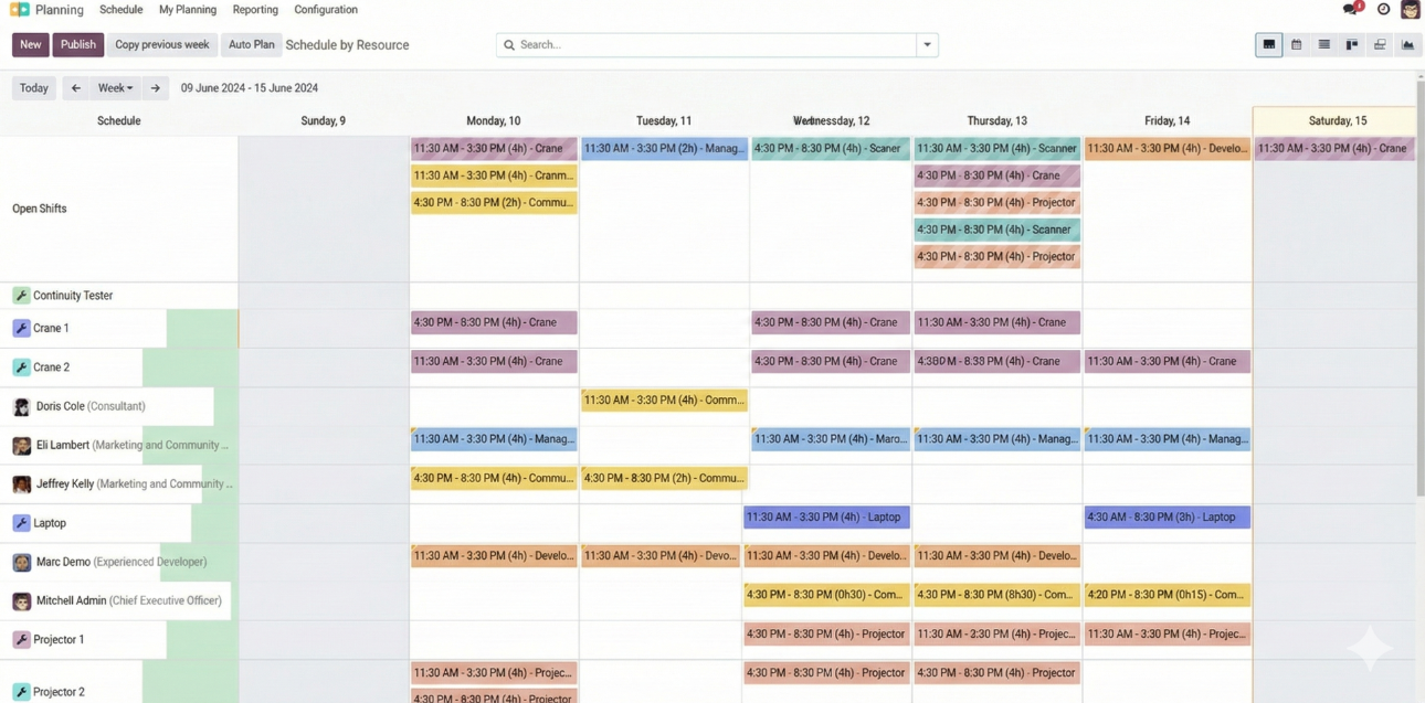 Odoo Manufacturing planning and capacity