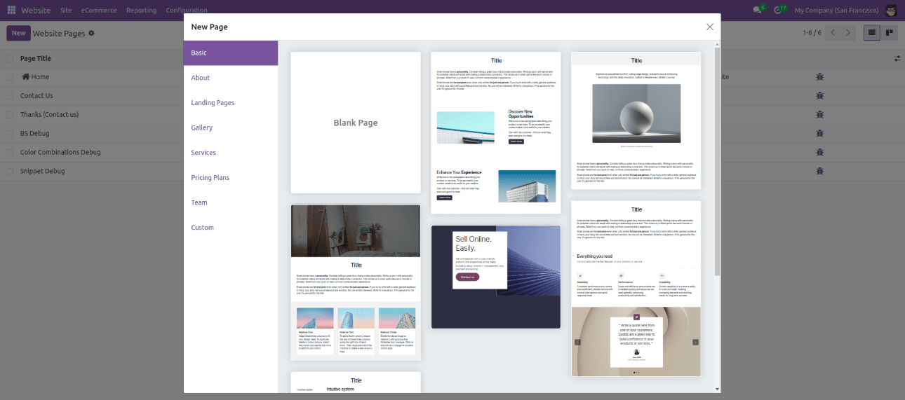 Odoo Website Content Management