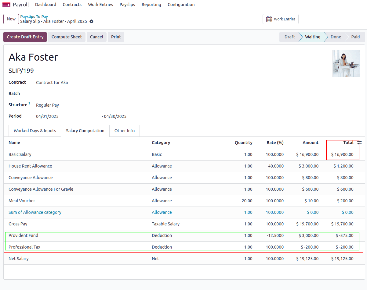 Odoo Payroll Payslip Management