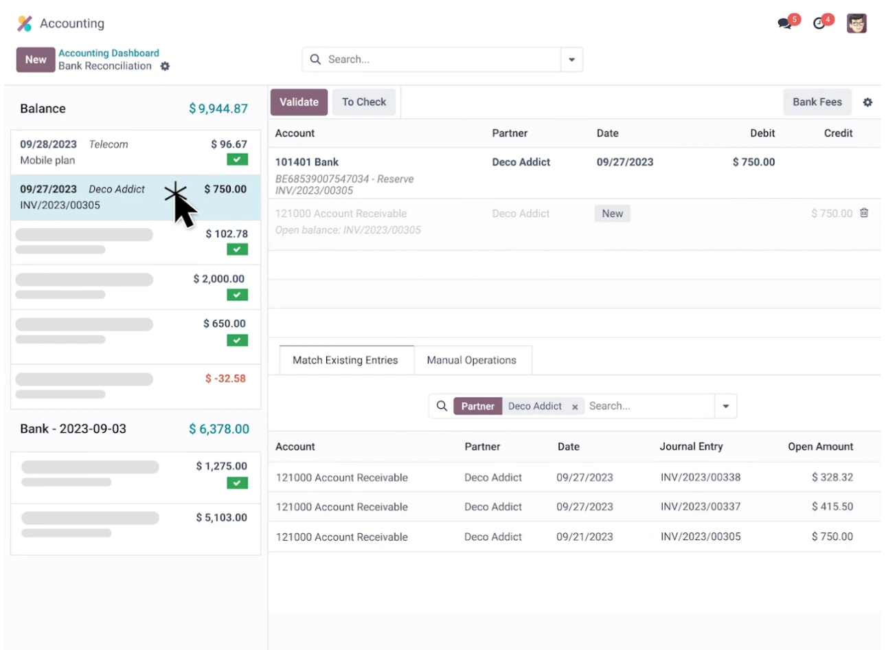 Odoo Accounting Bank Reconciliation