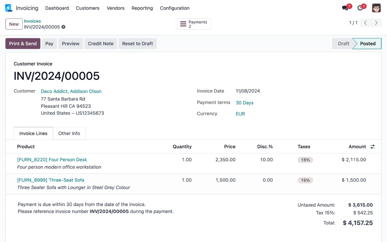 Odoo Accounting Invoicing & Billing