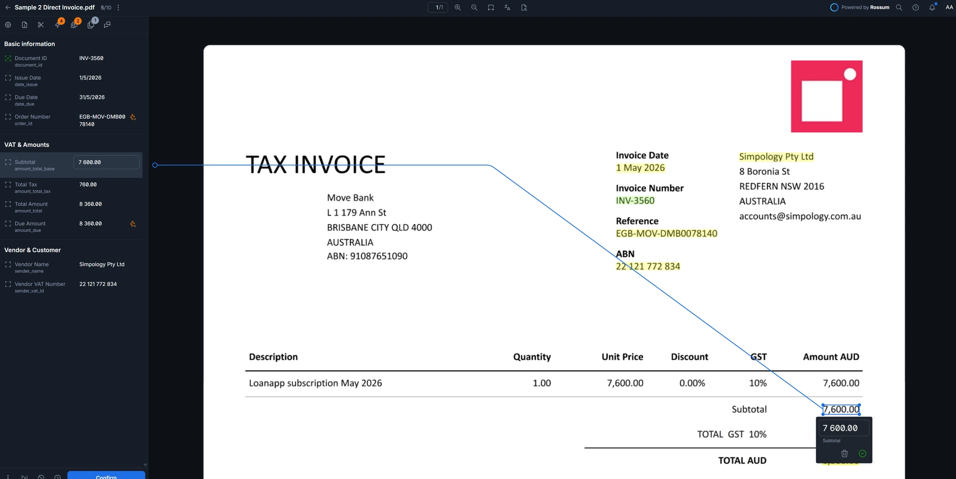 Rossum Sample Invoice