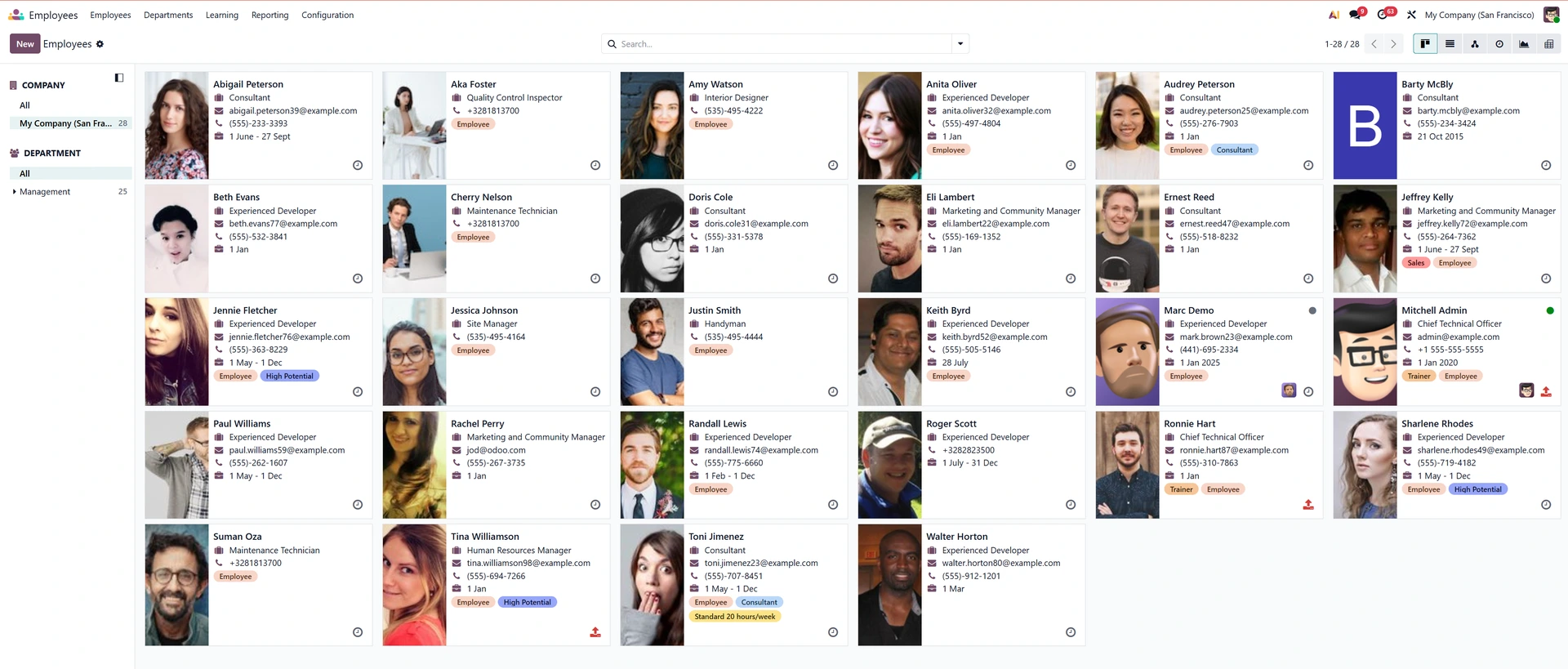 Odoo Employees