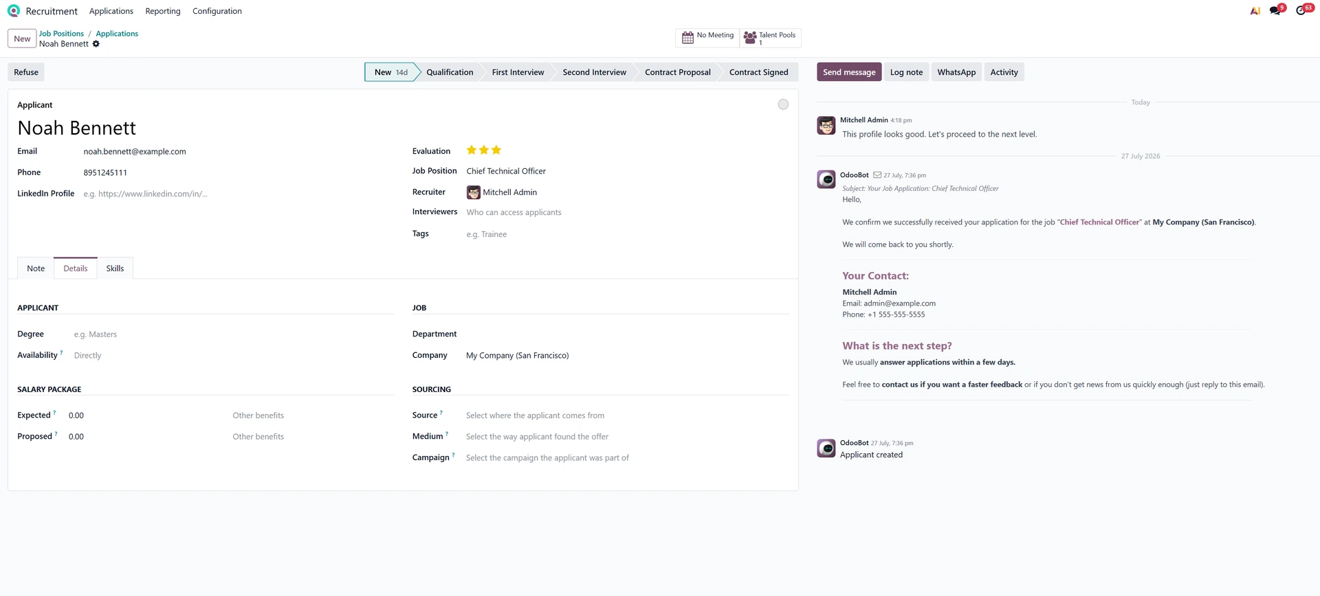 Odoo Recruitment Discuss