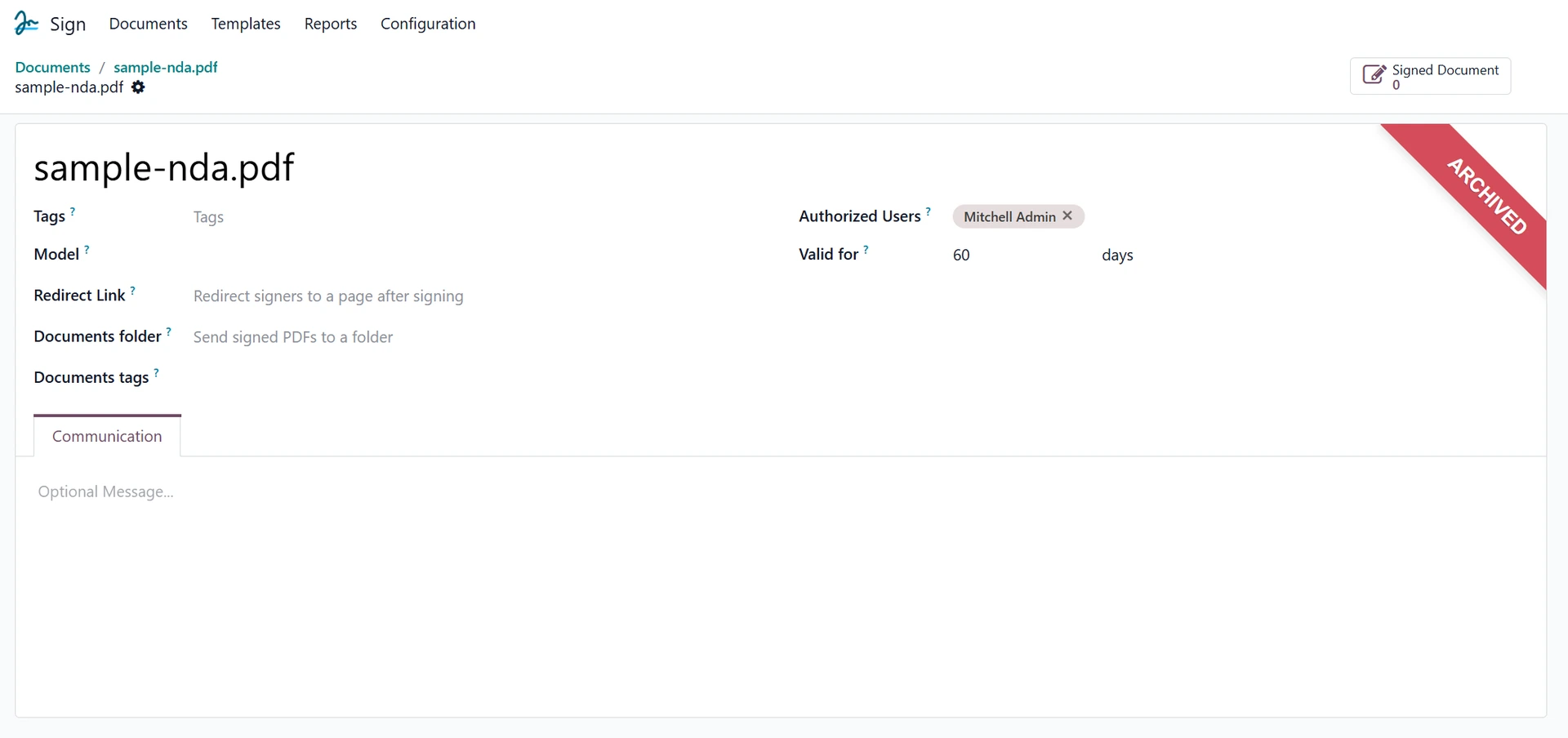 Odoo Sign Role Based