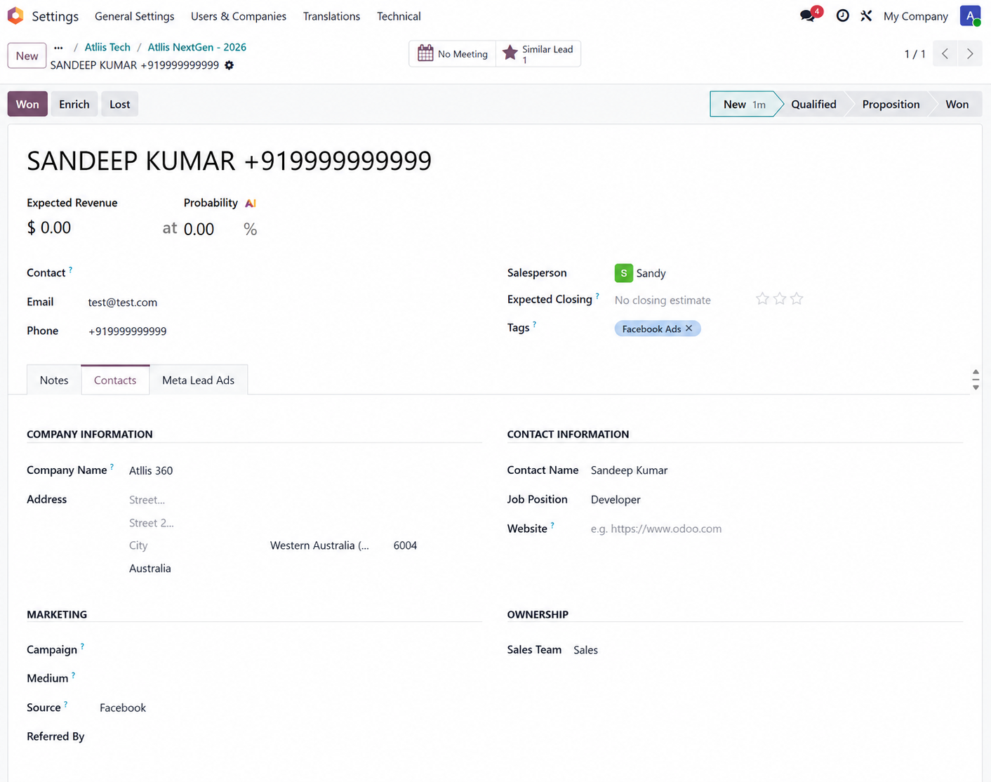 Review imported CRM leads