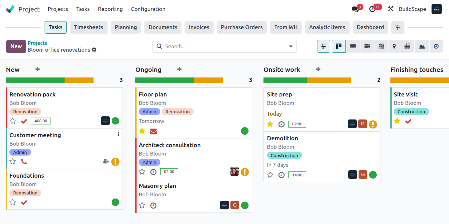 Odoo Projects Planning