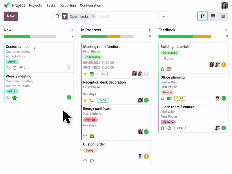 Odoo Projects Real Time Tracking